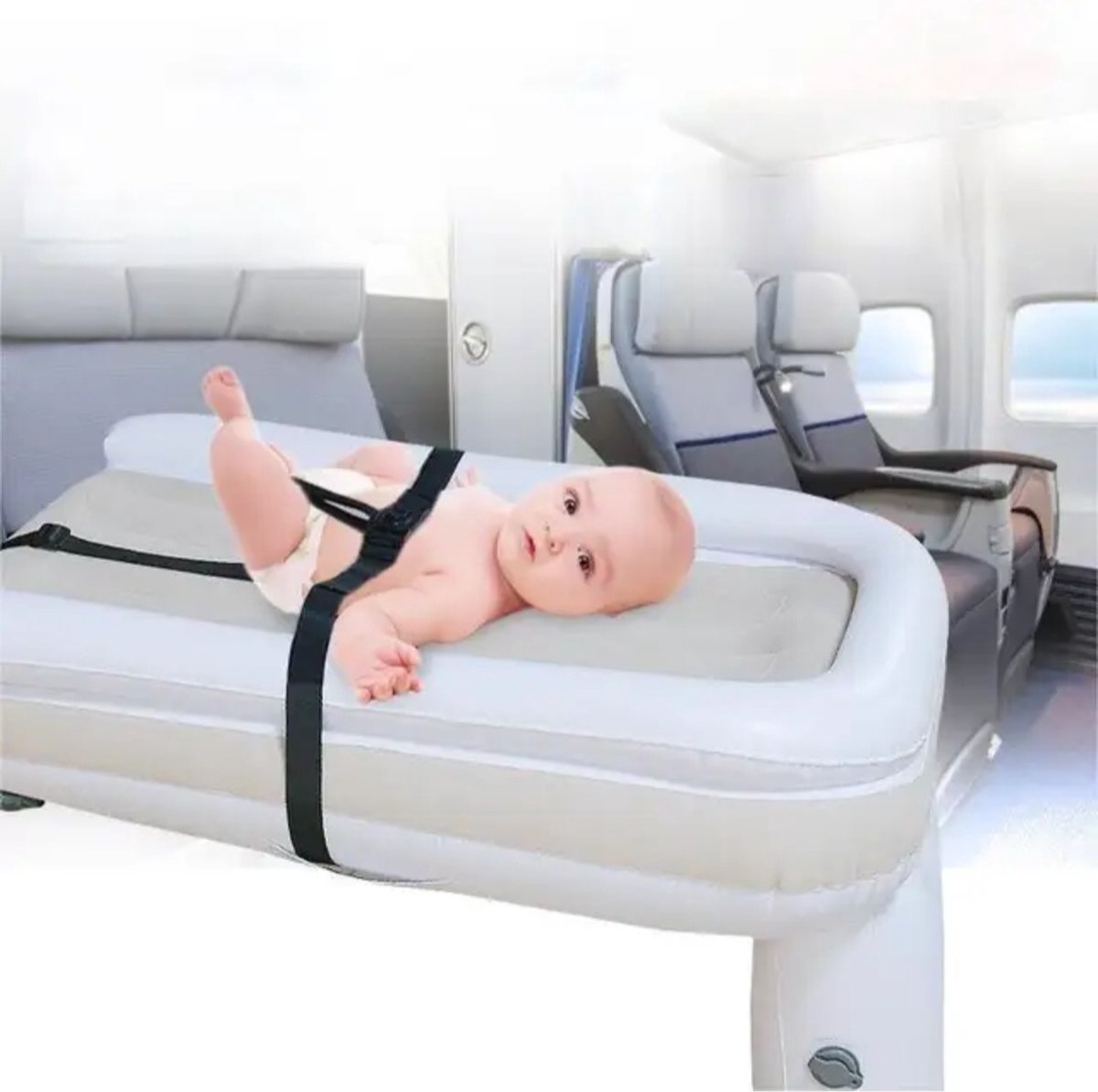 Qualita Air Lit bébé avion - Matelas avion - Oreiller de voyage