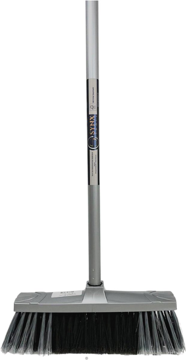 Synx Tools Binnenbezem Grijs - Zachte Bezems - Kamerveger - Veger / Zachte Bezem - Incl. Steel 130cm - Binnen Bezem