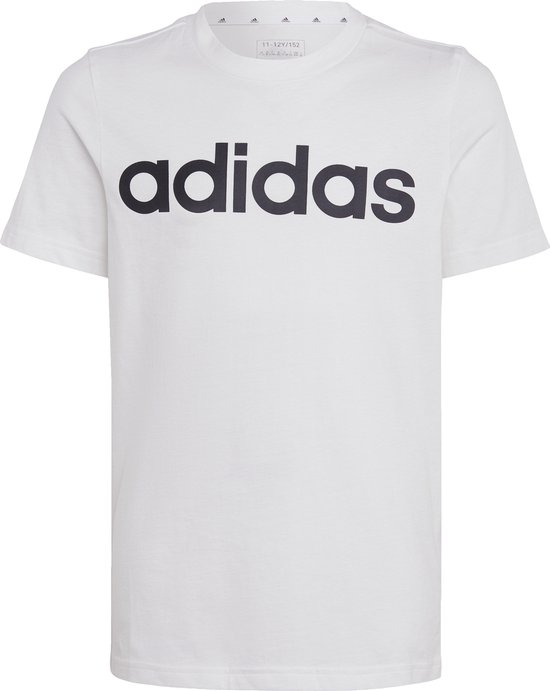 T-shirt en coton adidas Sportswear Essentials Linear Logo - Enfants - Wit- 164