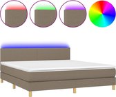 vidaXL-Boxspring-met-matras-en-LED-stof-taupe-160x200-cm