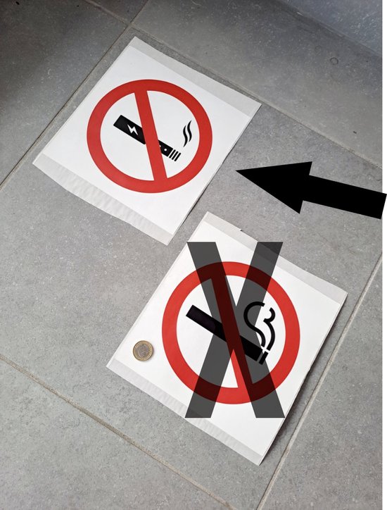 Autocollants | Icne | E-cigarette interdite | 20 x 20 cm | Cigarette  lectronique |... | bol