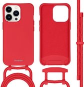 iMoshion Hoesje Geschikt voor iPhone 13 Pro Hoesje Met Koord - iMoshion Color Backcover met afneembaar koord - Rood