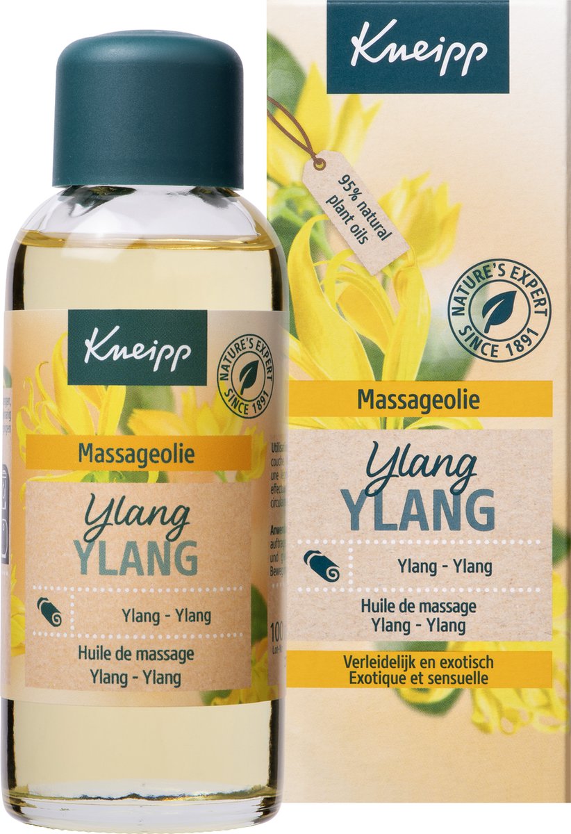 Kneipp Ylang-Ylang - Massageolie - Met celbeschermende vitamine E - Geschikt voor alle huidtypen - Vegan - Voor een fluweelzachte huid - 1 st - 100 ml - Kneipp