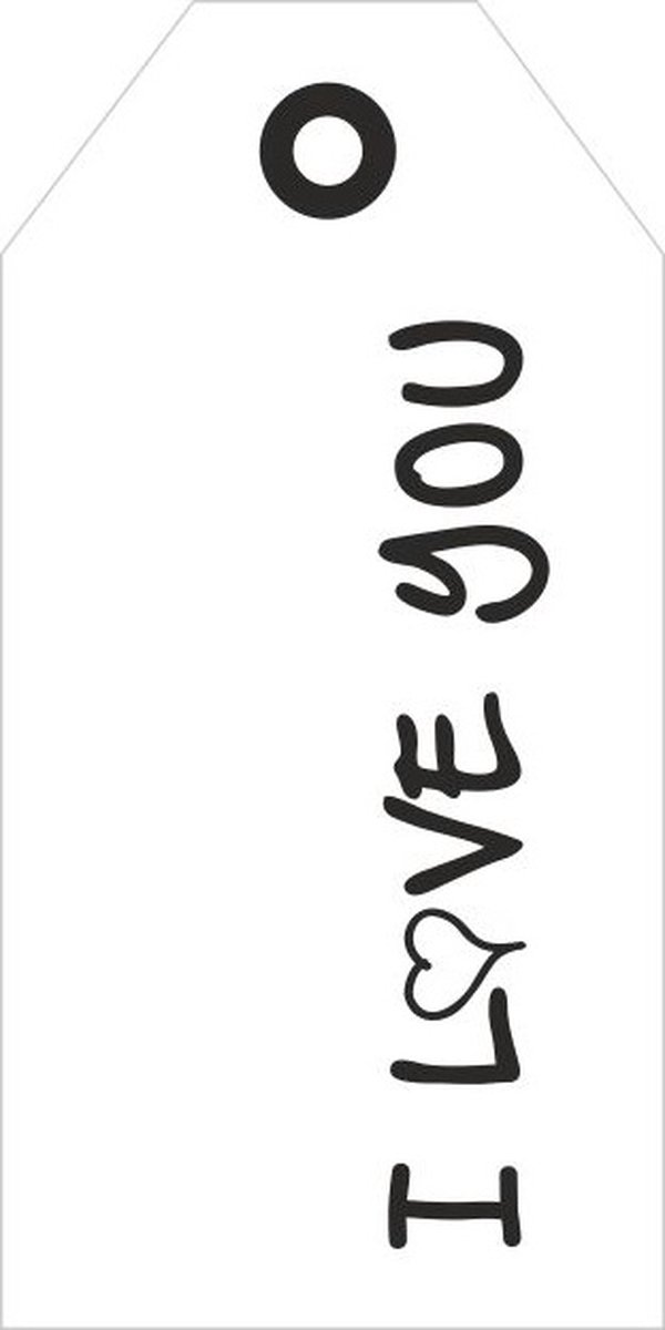 Luxe Bloemenkaartje - Cadeaukaartje - Label - Wenskaartje - Wit - I love You - 20 Stuks - Met Boorgaatje