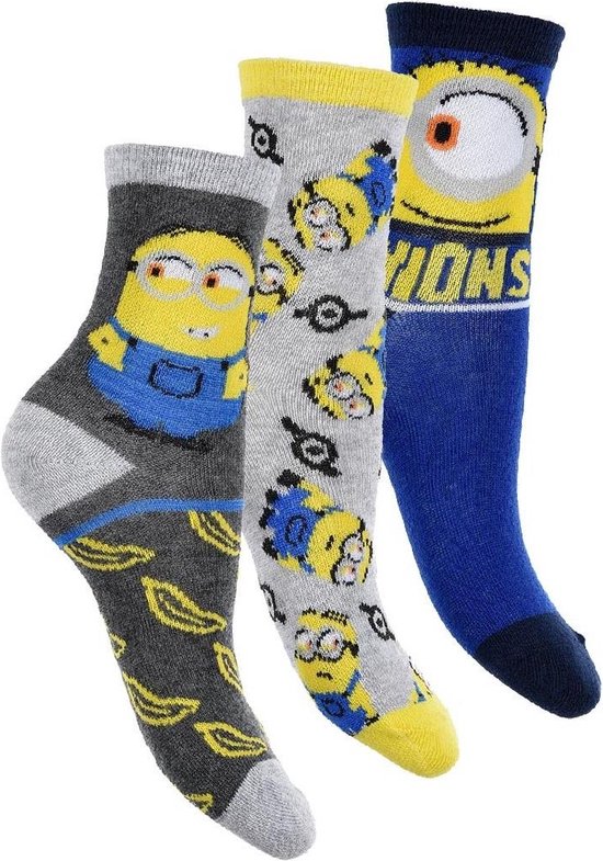 Minions - chaussettes Minions - 3 paires - taille 27-30