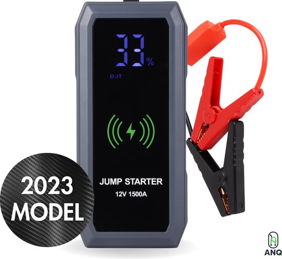ANQ Jumpstarter - Draagbare Acculader Voor Auto, Boot, En Motor – 16800mAh- 12V - Startkabels - Met SOS-Lampen - LED-Lamp - Jumpstarters - 1500A