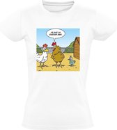 Paasei Dames T-shirt - kip - ei - pasen - easter - egg - grappig