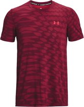Under armour seamless ripple t-shirt in de kleur rood.