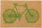 Relaxdays deurmat kokos - fiets - schoonloopmat 60x40 cm - kokosmat - voordeurmat antislip
