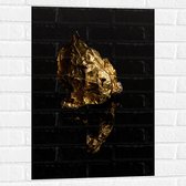 Muursticker - Gouden Vlak op Zwarte Achtergrond - 50x75 cm Foto op Muursticker