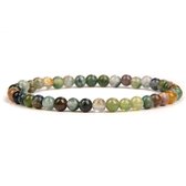 Bixorp Gems Bracelet en pierres précieuses d'agate amérindienne 4 mm - Bracelets de perles de pierres précieuses - Cadeau spirituel - 18 cm