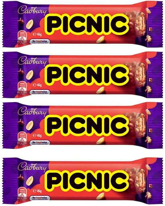 Cadbury Picnic 46g x 4 Bars (Australia)