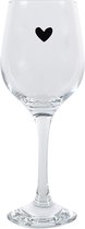 Clayre & Eef Wijnglas Hart 300 ml Transparant Glas Wijnkelk