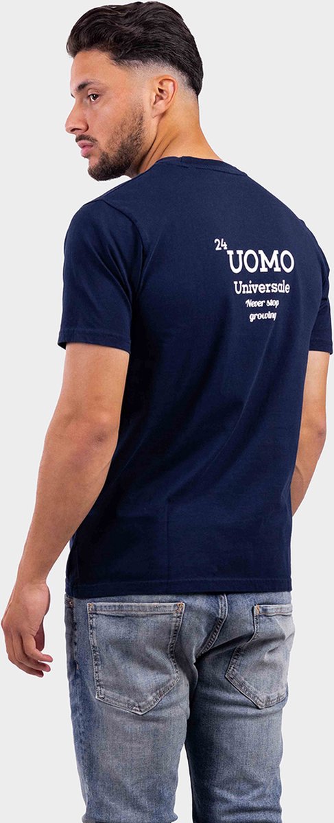 24 Uomo Universale T-Shirt Heren Donkerblauw - Maat: M