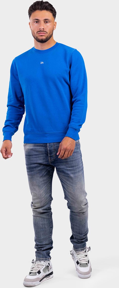 24 Uomo Universale Sweater Heren Kobalt Blauw - Maat: XS