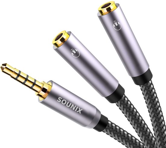 Sounix Audio Splitter - Jack Splitter - Audio Splitter 3.5 mm Jack - Male to Female - Sounix