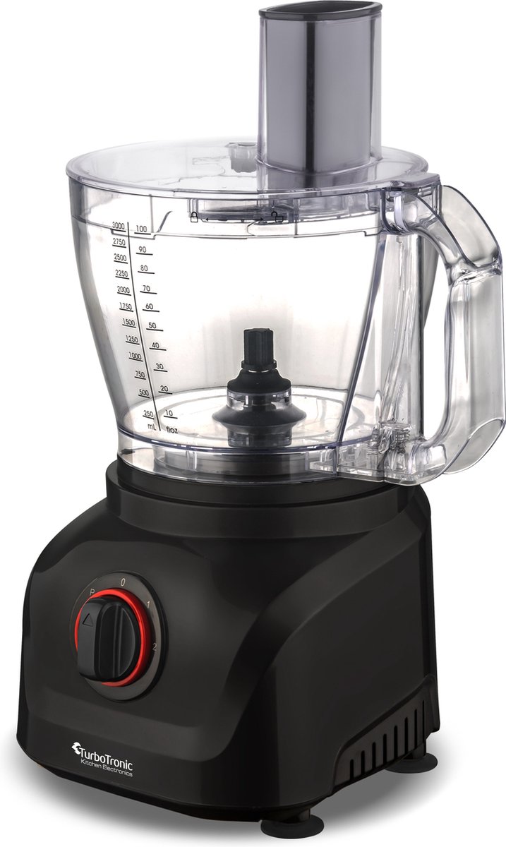 TurboTronic FP900 Foodprocessor - 8-in-1 Keukenmachine - 3 Liter - Zwart