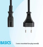 Basics 3 meter stroomkabel Euro-plug mannelijk IEC-320-C7