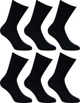 6-Paar - Sokken heren Naadloos - 80% katoen - Zwart - Sokken Heren - 40-46