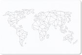 Muismat Eigen Wereldkaarten - Wereldkaart van lijnen muismat rubber - 60x40 cm - Muismat met foto