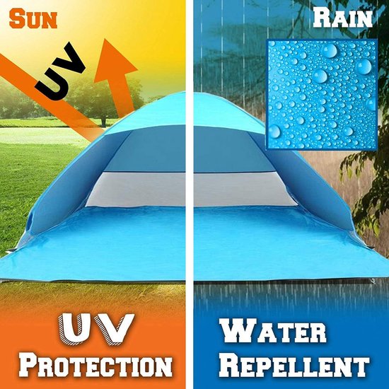 Brace Master Tente de Plage avec Auvent, Portable Abri de Plage pour 2-3 Personnes, Tente de Camping Protection UV 50 avec Sac de Transport, Bleu Brace Master Tente de Plage avec Auvent, Portable Abri de Plage pour 2-3 Personnes, Tente de Camping Protection UV 50 avec Sac de Transport, Bleu