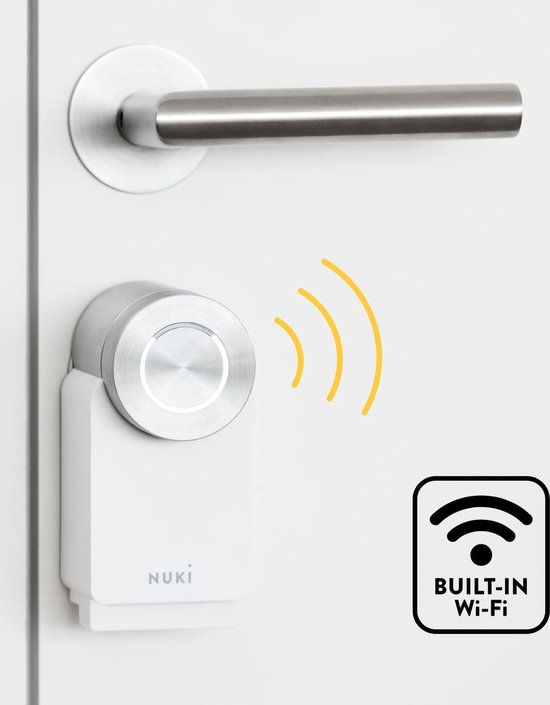 Nuki Smartlock 3.0 Pro Elektrisch deurslot - Slim deurslot - Wifi-module - Toegang op afstand - Sleutelloze, Batterijvoeding - Wit - Nuki