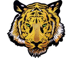 Rainbecom - Tijger hoofd 1 delige set - Strijk Embleem - Stof & Strijk Applicatie - Kleding Patches - Versiering Voor Kleding