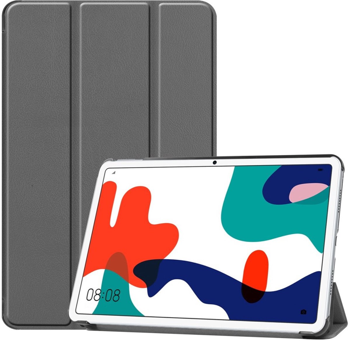 Tablethoes geschikt voor Huawei MatePad 10.4 Hoesje - Tri-Fold Book Case - Grijs