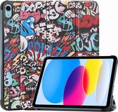 iPad 10.9 (2022) Hoesje - Tri-Fold Book Case met Wake/Sleep - Geschikt voor iPad - Graffiti