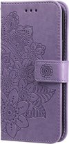 Coverup Mandala Bloemen Book Case - Geschikt voor Motorola Moto G60s Hoesje - Paars