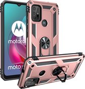 Coverup Ring Kickstand Back Cover - Geschikt voor Motorola Moto G10 / G20 / G30 Hoesje - Rose Gold