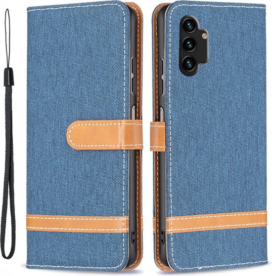 Denim Book Case - Coque Samsung Galaxy A13 4G - Blauw