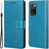 Coverup Bloemen & Vlinders Book Case - Geschikt voor Xiaomi Redmi Note 11 / 11S 4G Hoesje - Blauw