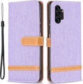 Coverup Denim Book Case - Geschikt voor Samsung Galaxy A13 4G Hoesje - Paars