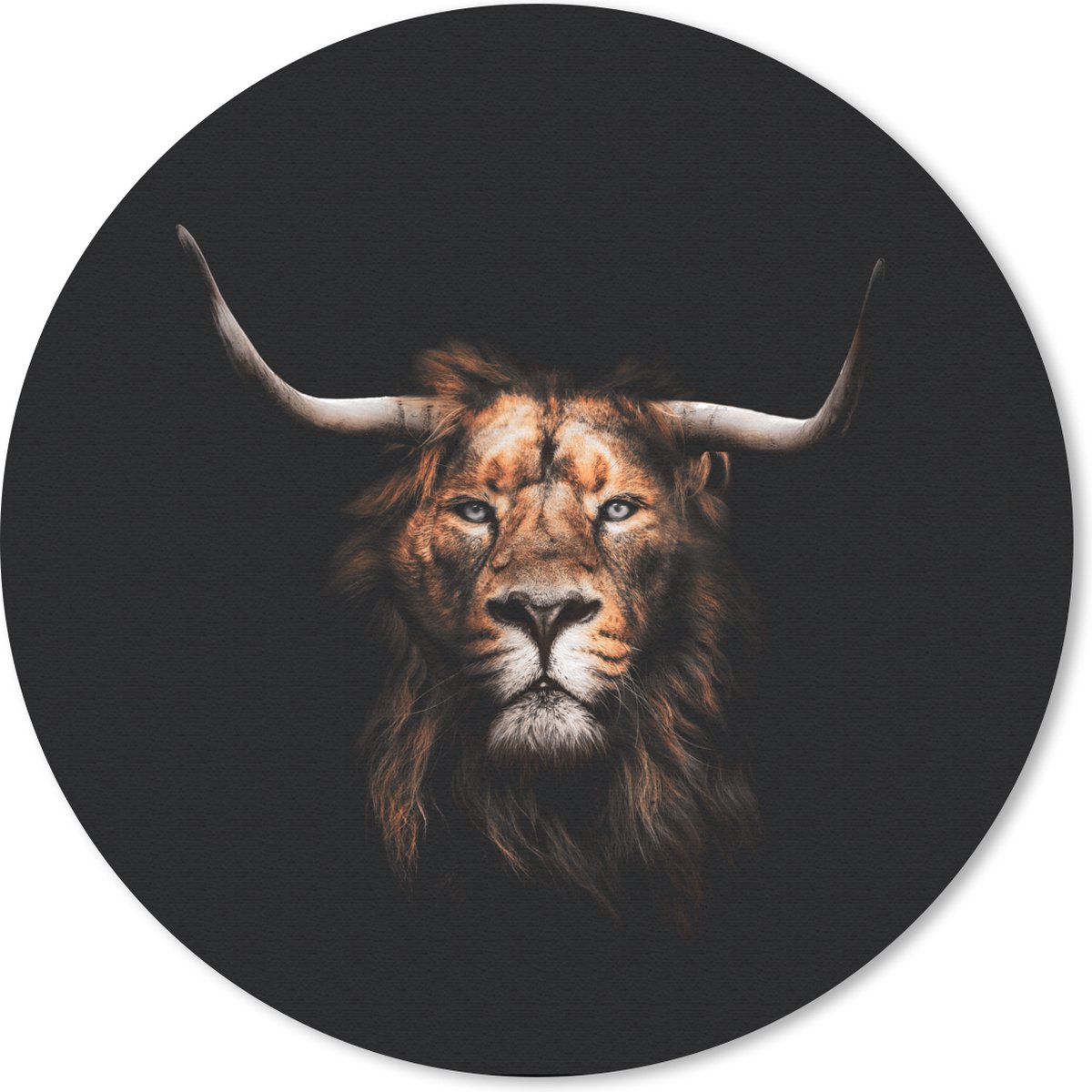 Muismat rond 20x20 cm - Mousepad Leeuw - Dieren - Schotse Hooglander - Ronde muismatten