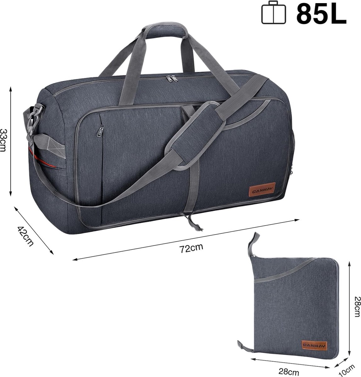 Sac de voyage grand 115L sacs de voyage pliables sac de sport léger pour  hommes avec compartiment à chaussures pour les week-ends hommes femmes sacs  polochons noir