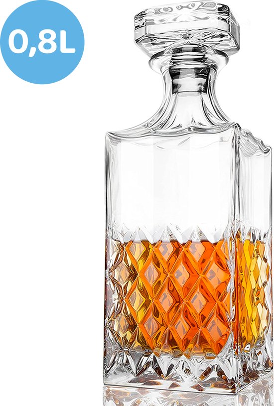 Whiskey Karaf - Whiskey Set - 1 Liter Inhoud - Vaatwasserbestendig - Decaanteer Karaf - Luxe Whiskey Kara