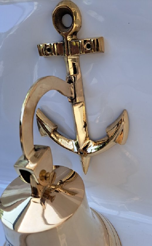 Messing scheepsbel 1841 ISHMP3250 Anker uniek model - deurbel - Voordeurbel Scheeps cafe bel Messing Large — afbeelding 4