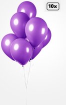 10x Ballon paars 30cm - Festival feest party verjaardag landen helium lucht thema