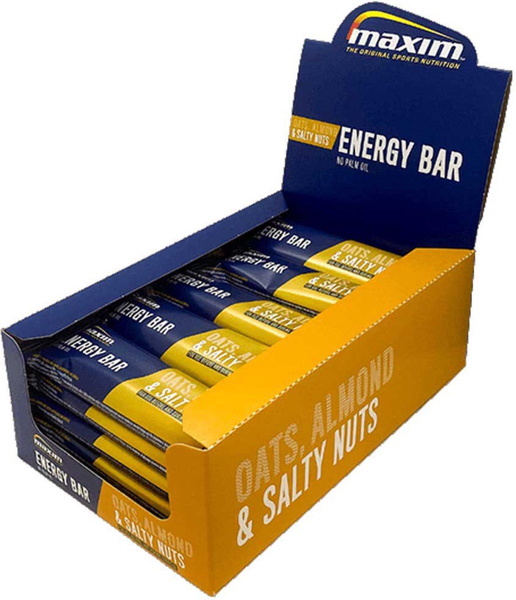 Maxim Energy Bar - 25 x 55g - Energierepen - Sportvoeding - Oats, Almonds & Salty Nuts