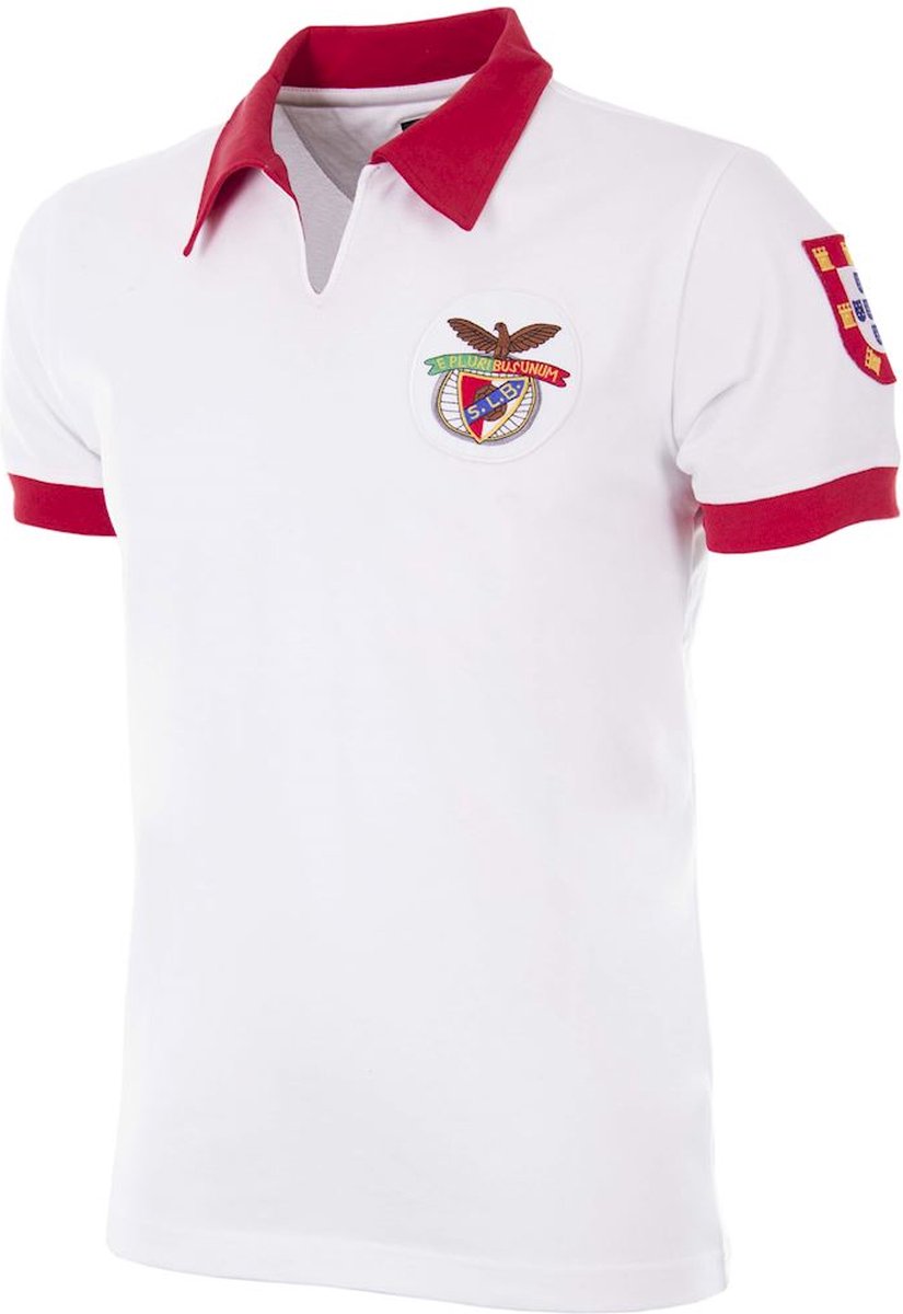 COPA - SL Benfica 1968 Away Retro Voetbal Shirt - M - Wit