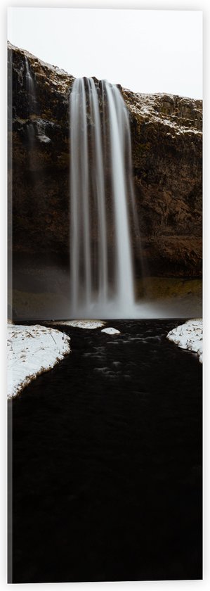 Acrylglas - Bergen - Waterval - Sneeuw - Water - 20x60 cm Foto op Acrylglas (Met Ophangsysteem)