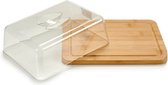 Planche à découper/planche de service/boîte de rangement rectangle avec couvercle 25 x 19 cm - Planches à fromage - Servir et conserver le fromage