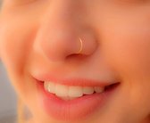 Faux Piercing Nez - Or - Faux Septum Anneau piercing de nez Inoxydable - Anneau Faux Nez - Faux Piercing - 8 mm
