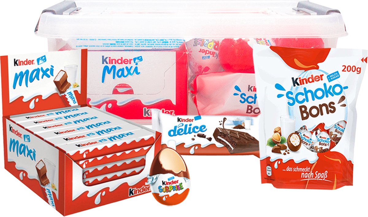 Kinder chocolade maxi feestpakket - Kinder Maxi - Schokobons - Kinder Delice - Kinder Surprise - 1233g