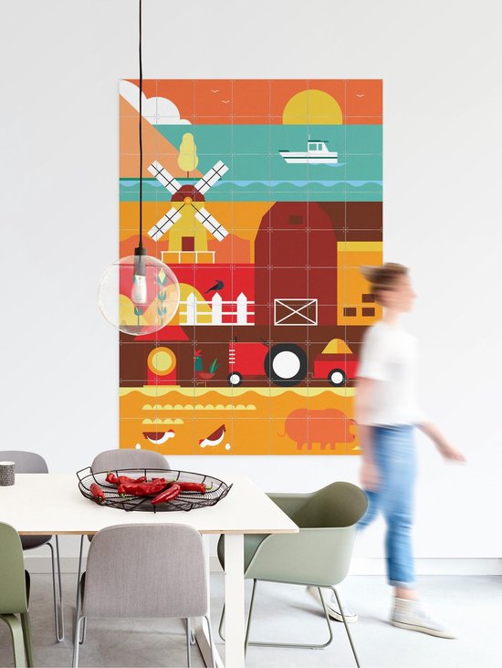 Ferme IXXI - Décoration murale - Animaux - 100 x 140 cm