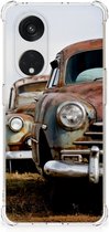 Mobiel Case OPPO Reno8 T 5G Telefoon Hoesje met doorzichtige rand Vintage Auto