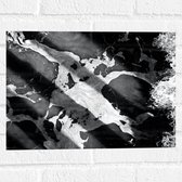 Muursticker - Zwart met Witte Mix van Kleuren - 40x30 cm Foto op Muursticker