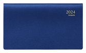 Brepols Agenda 2024 • Omniplan • Horizontaal • Genova PVC • uitneembaar ABC • 16 x 8,9 cm • spiraal • Blauw