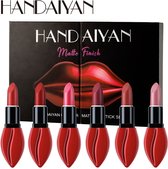 HANDAIYAN 6-kleuren lip lipstick hydraterende matte blijvende niet-ontkleurende lipstick set